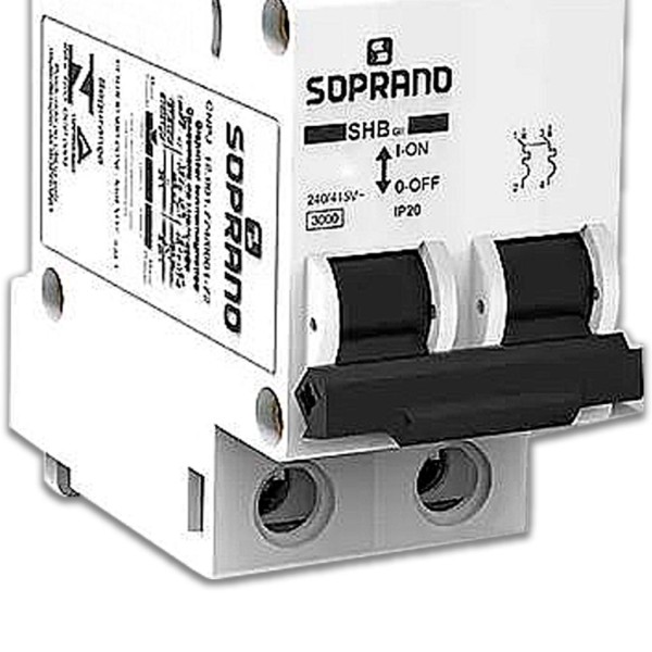 Encontraproduto.com.br - Disjuntor Bipolar SHB2 GII C0 70A - Soprano