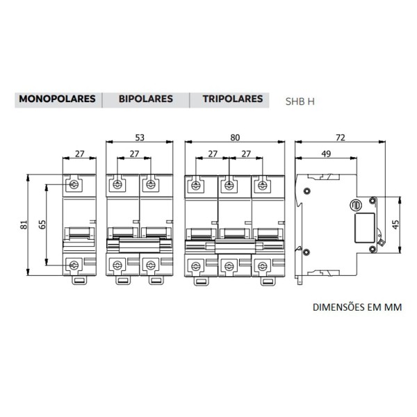 Encontraproduto.com.br - Disjuntor Shb2 H-070A - 10 Ka - Soprano