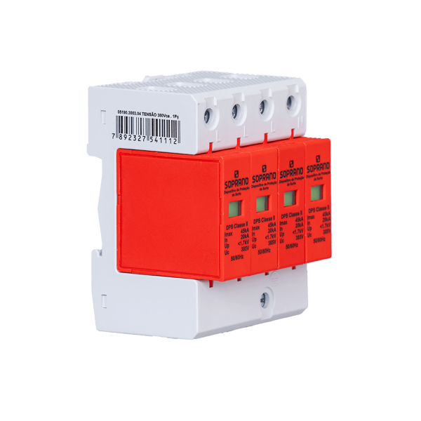 Encontraproduto.com.br - Dispositivo De Proteção Contra Surtos 45Ka 385V Classe Ii Dps 4 - Soprano