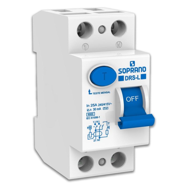 Encontraproduto.com.br - Interruptor Diferencial Residual DRS2 L 25A - Soprano