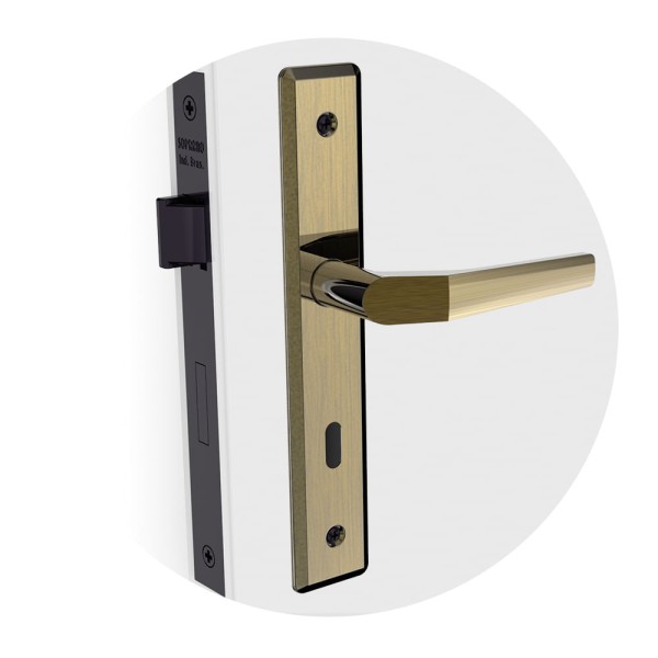 Fechadura Popline Interna ESP26 Antique Brass - Soprano