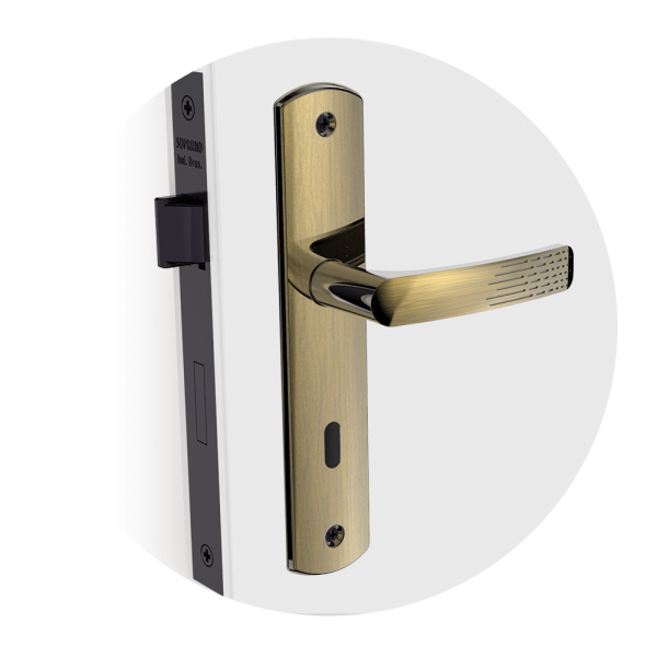 Encontraproduto.com.br - Fechadura Paliway Interna ESP26 Antique Brass - Soprano