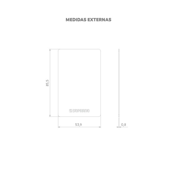 Encontraproduto.com.br - Cartão de Aproximação e Controle de Acesso RFID 125kHz Branco (1un) - Soprano