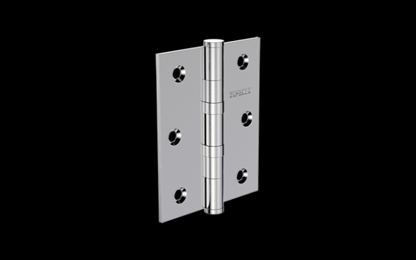 Dobradiça Média 3X2.1/2 Inox Polido Com Anel Reto Pino Chato - Soprano