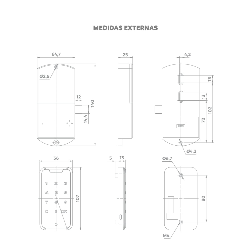 Encontraproduto.com.br - Fechadura Digital com senha para Móveis 1703 - Soprano