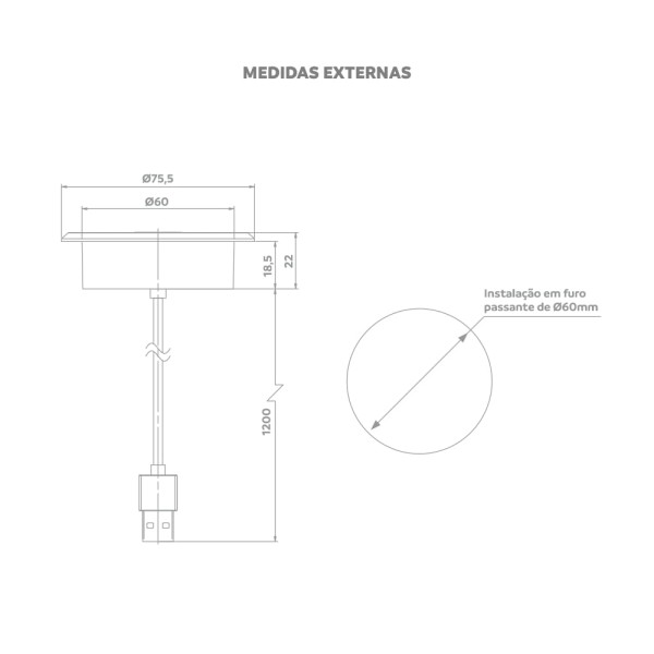 Encontraproduto.com.br - Carregador Sem Fio De Embutir Para Móveis 5w - Soprano