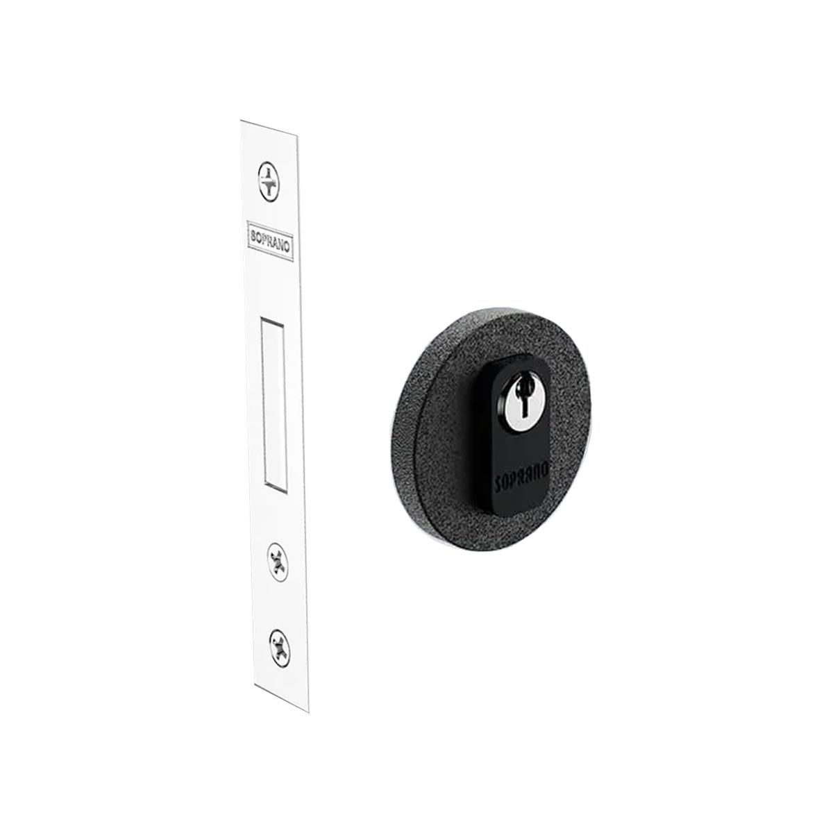 Fechadura Externa Auxiliar para Porta Pivovante Ros22 40mm Preto Fosco