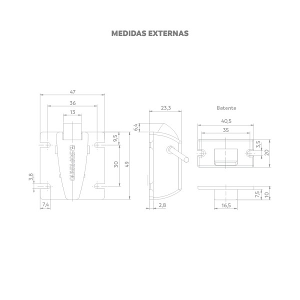 Encontraproduto.com.br - Fechadura para Móveis Magnética Invisível Branco - Soprano