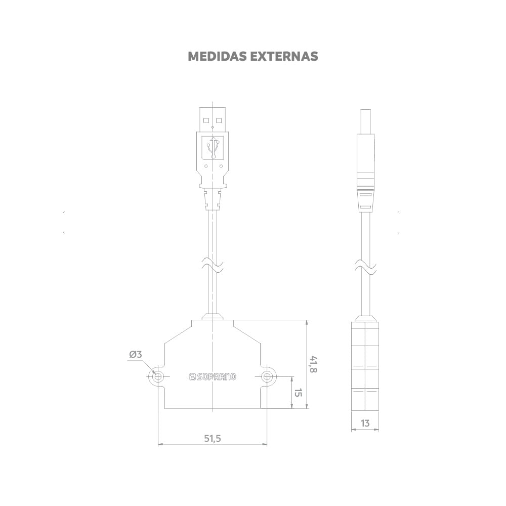 Encontraproduto.com.br - Tomada com 2 USB de Sobrepor para Móveis Preto - Soprano