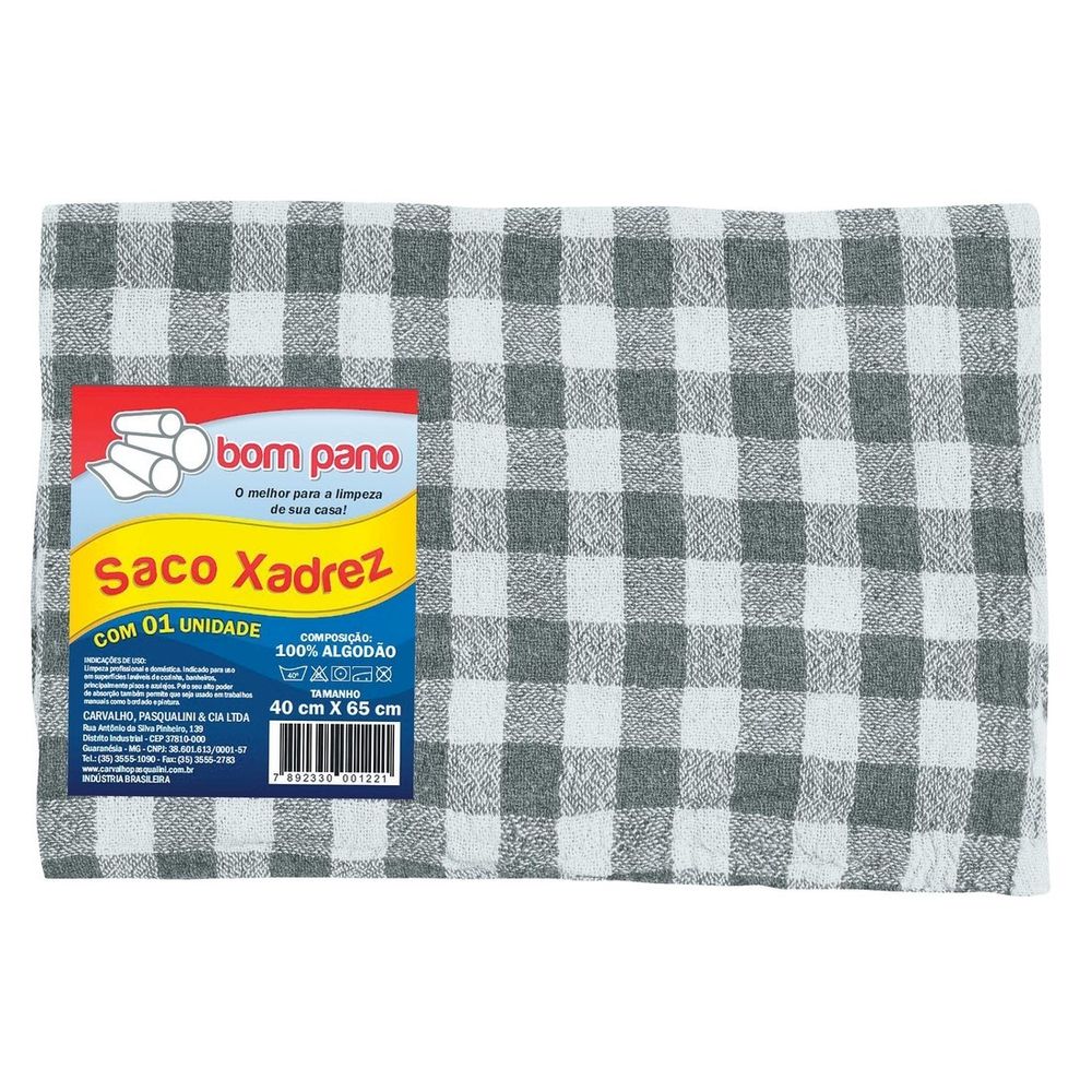 Encontraproduto.com.br - Saco Xadrez Bom Pano Com 3 Unidades