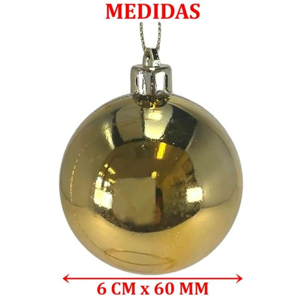 Encontraproduto.com.br - Kit 16 Bolas Decoração De Natal Dourada árvore De Natal 60mm