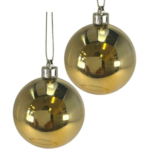 Encontraproduto.com.br - Kit 16 Bolas Decoração De Natal Dourada árvore De Natal 60mm