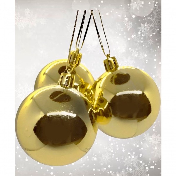 Encontraproduto.com.br - Kit 16 Bolas Decoração De Natal Dourada árvore De Natal 60mm
