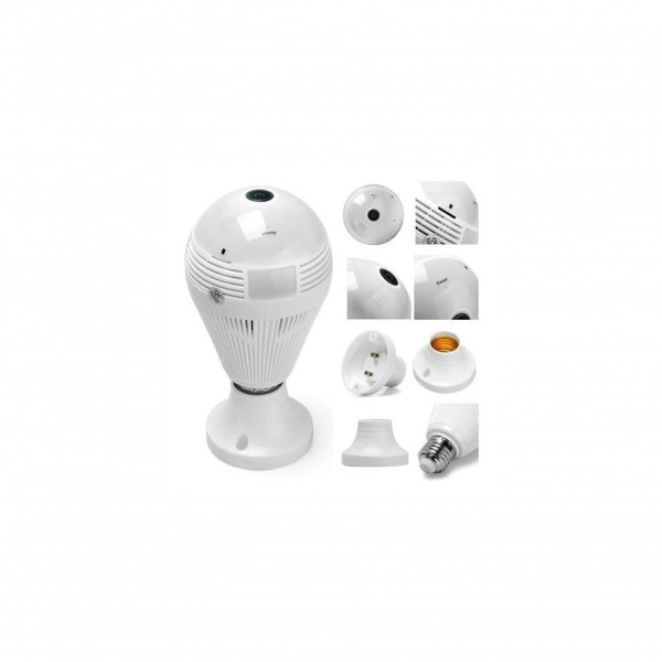 Encontraproduto.com.br - Camera Ip Seguraca Lampada Vr 360 Panoramica Wifi V380