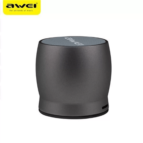 Encontraproduto.com.br - Caixa de Som Mini Awei Y500 com Wireless, Bluetooth Speaker Metal e Stereo Music - Preto
