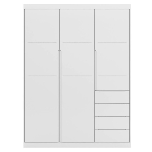 Encontraproduto.com.br - Quarto Infantil Completo Perola Com Guarda Roupa 3 Portas E Cômoda 2 Portas Branca - Phoenix Baby