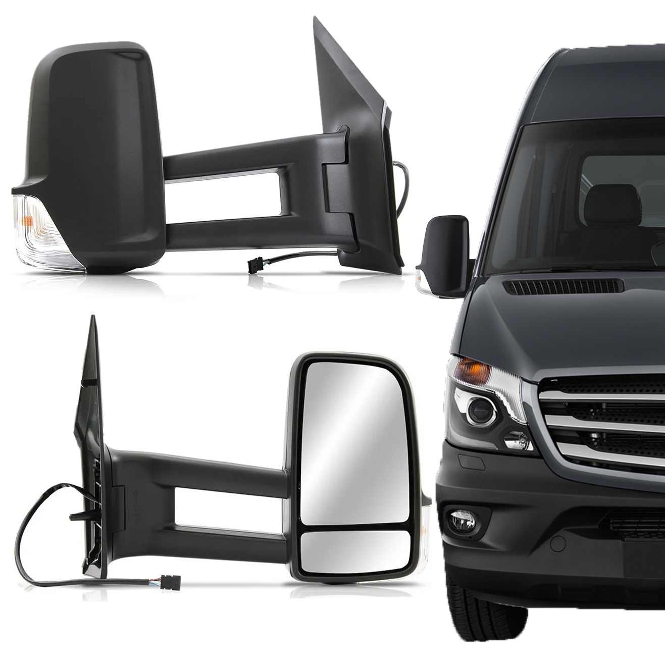 Retrovisor Sprinter 2012 2013 2014 2015 2016 2017 2018 2019 2020 2021 2022 Braço Longo com Pisca