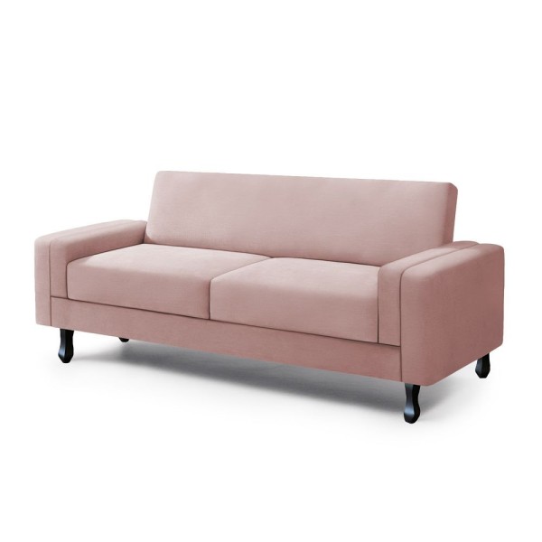 Encontraproduto.com.br - Sofá Atlas 180cm Suede Rosa Bebe - Am Interiores