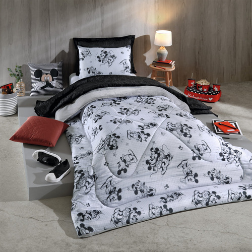 Edredom Cama Solteiro Mickey Vintage 1,60m X 2,40m
