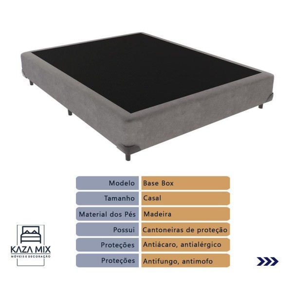 Encontraproduto.com.br - Cama Box Cinza Casal Colchão Magnum Plumatex Pillow Top High
