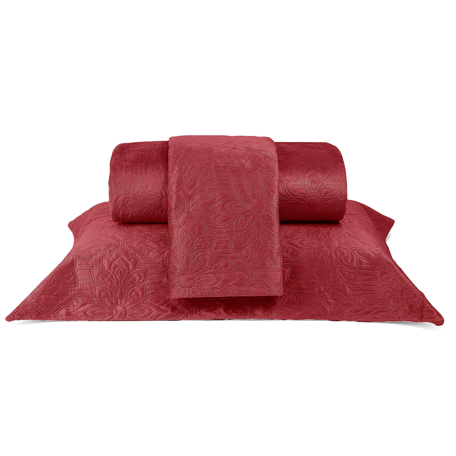 Encontraproduto.com.br - Colcha Microfibra Casal em Matelassê sem Costura com Dois Porta Travesseiros Buettner Enos