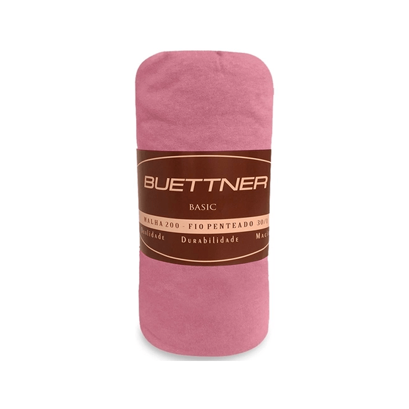 Lençol Solteiro Liso Rose 100% Algodão - Buettner