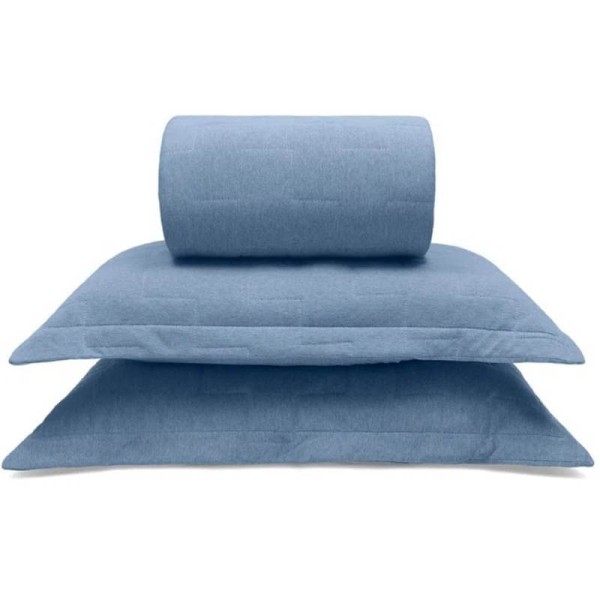 Encontraproduto.com.br - Kit Cobre Leito Buettner Queen Linha Basic Mescla 3pçs Azul