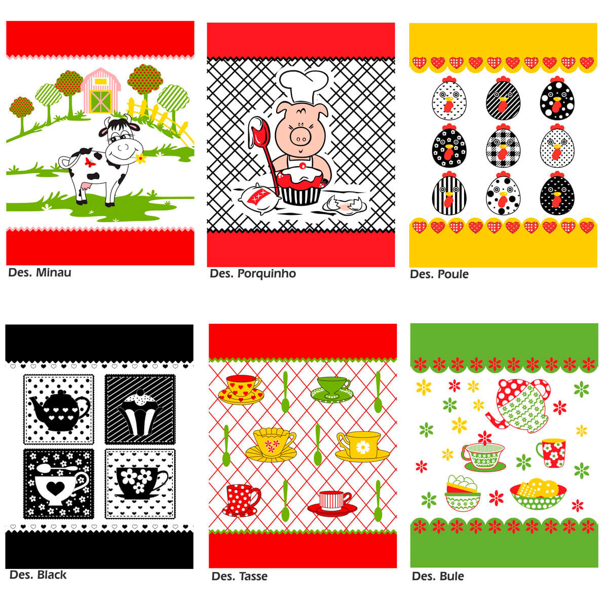 Encontraproduto.com.br - Pano de Copa 50cm x 65cm Cooking Estampado Buettner