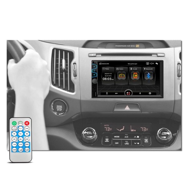Encontraproduto.com.br - Central Multimídia MP5 2 Din Roadstar RS405BR Plus Tela 7 Espelhamento Bluetooth USB SD AUX