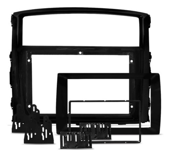 Encontraproduto.com.br - Moldura de Painel 9 com Redutor para 7 polegadas Pajero Full 2010 a 2021 Preto