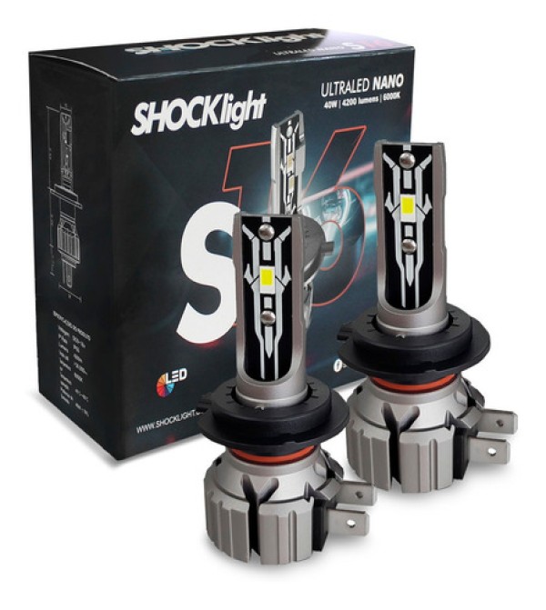 Encontraproduto.com.br - Kit Lâmpadas Ultra Led H7 S16 Nano 6000k 4200 Lumens 40w