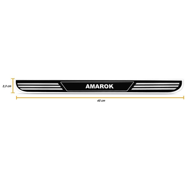 Encontraproduto.com.br - Estribo Lateral Amarok CS 2010 a 2023 Alumínio Preto A4 Com Adesivo