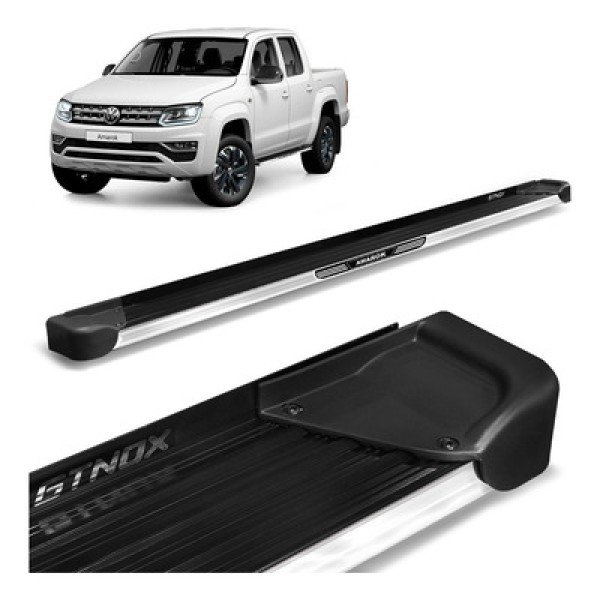 Encontraproduto.com.br - Estribo Lateral Amarok CD 2010 a 2023 Alumínio Preto A4 Com Adesivo
