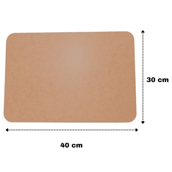 Encontraproduto.com.br - Sousplat Retangular Mdf 3mm Cantos Arredondados 40x30cm