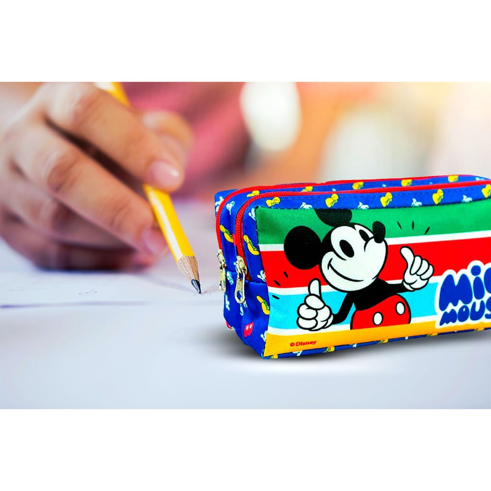 Encontraproduto.com.br - Kit Caderno Inteligente Tira Põe Mini Fichário Estojo Mickey
