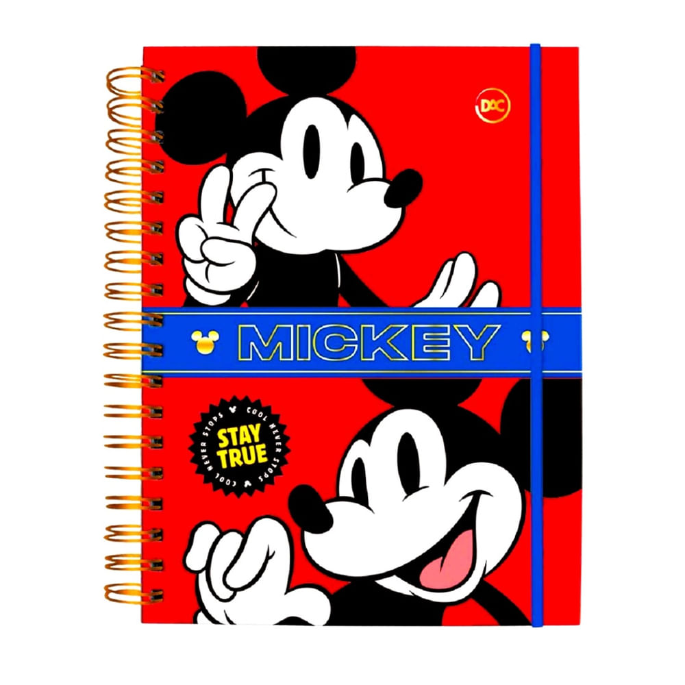 Encontraproduto.com.br - Kit Caderno Inteligente Tira Põe Mini Fichário Estojo Mickey