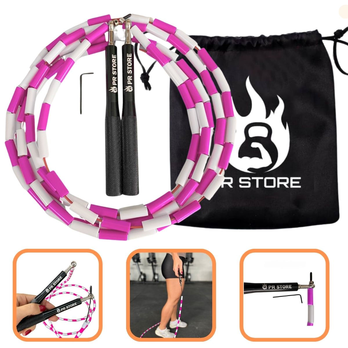 Encontraproduto.com.br - Corda De Pular Segmentada Profissional Cabo De Aço Freestyle Speed Rope cross training