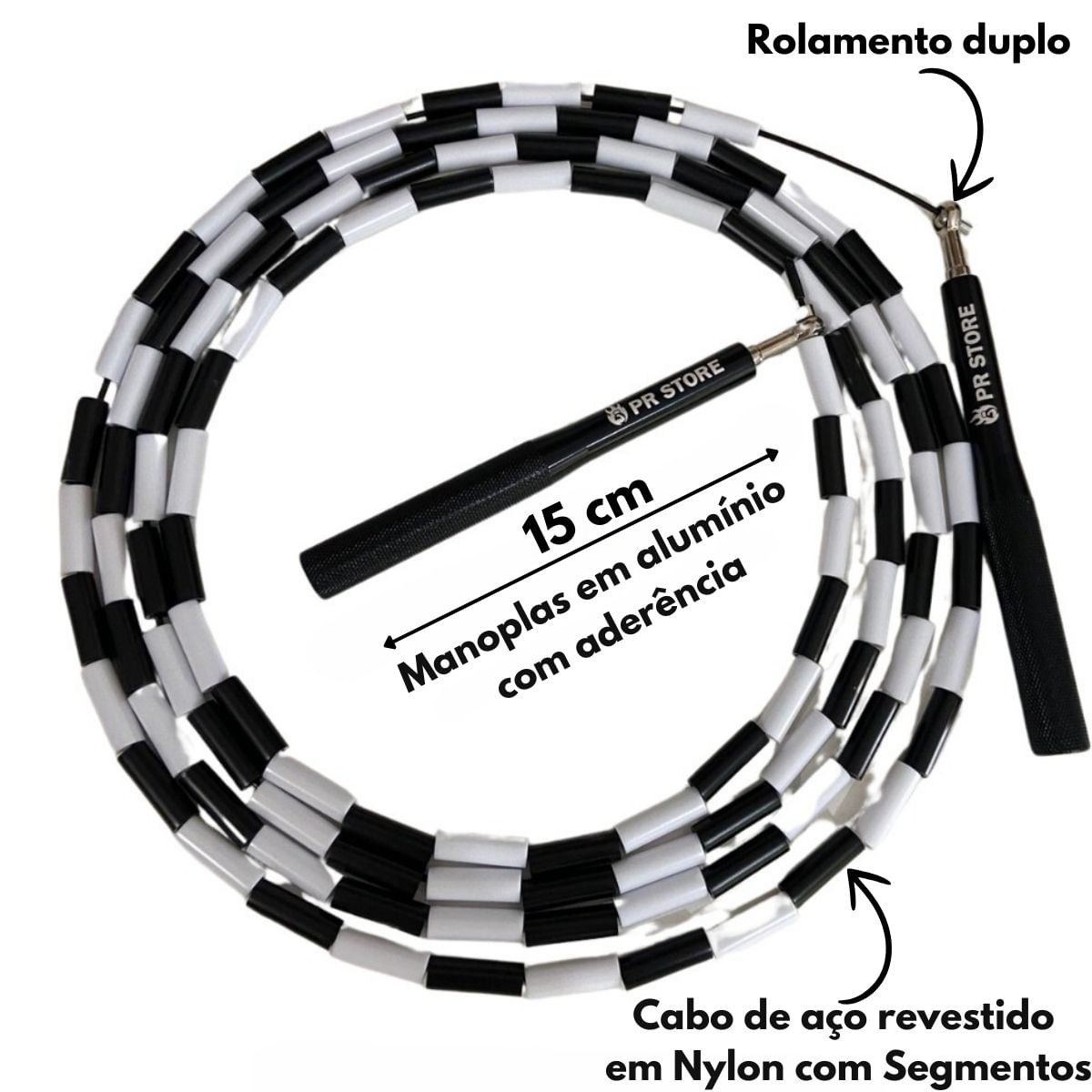 Encontraproduto.com.br - Corda De Pular Segmentada Profissional Cabo De Aço Freestyle Speed Rope cross training