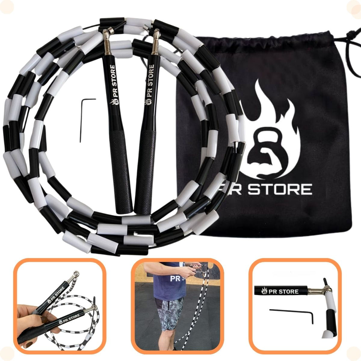 Encontraproduto.com.br - Corda De Pular Segmentada Profissional Cabo De Aço Freestyle Speed Rope cross training