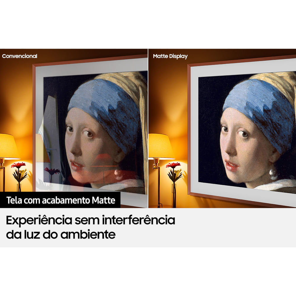 Encontraproduto.com.br - TV Smart 50 polegadas Samsung The Frame 4K QLED com Gaming Hub, QN50LS03BAGXZD