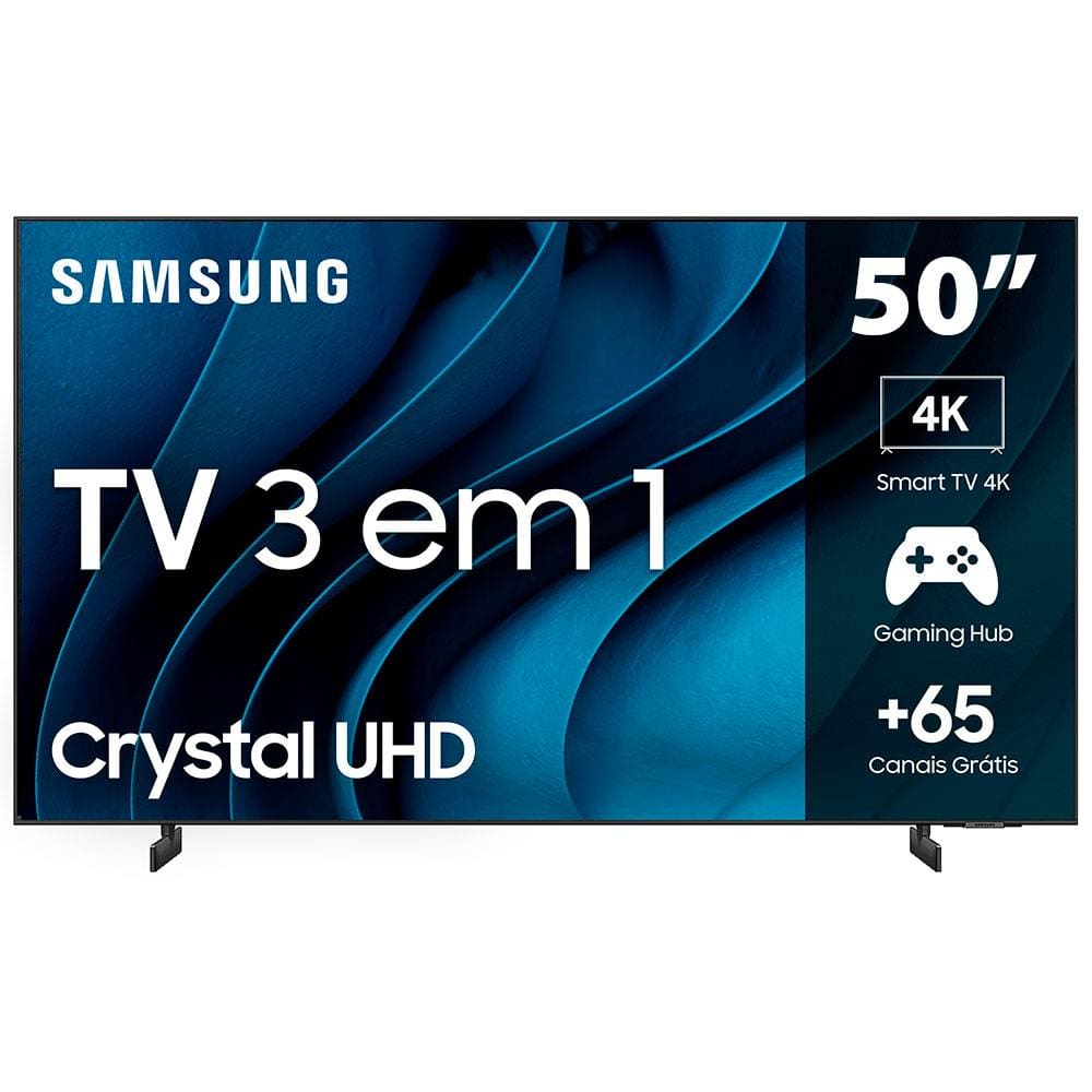 Encontraproduto.com.br - Samsung Smart TV 50 polegadas Crystal UHD 4K 50CU8000 2023, Painel Dynamic Crystal Color, Samsung Gaming Hub, Design AirSlim, Tela sem limites