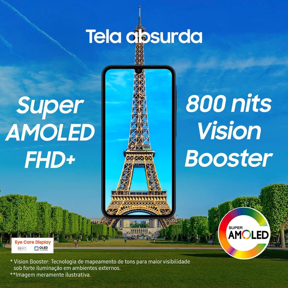 Encontraproduto.com.br - Smartphone Samsung Galaxy A15 4g Azul Claro 128gb, 4gb Ram Azul Claro