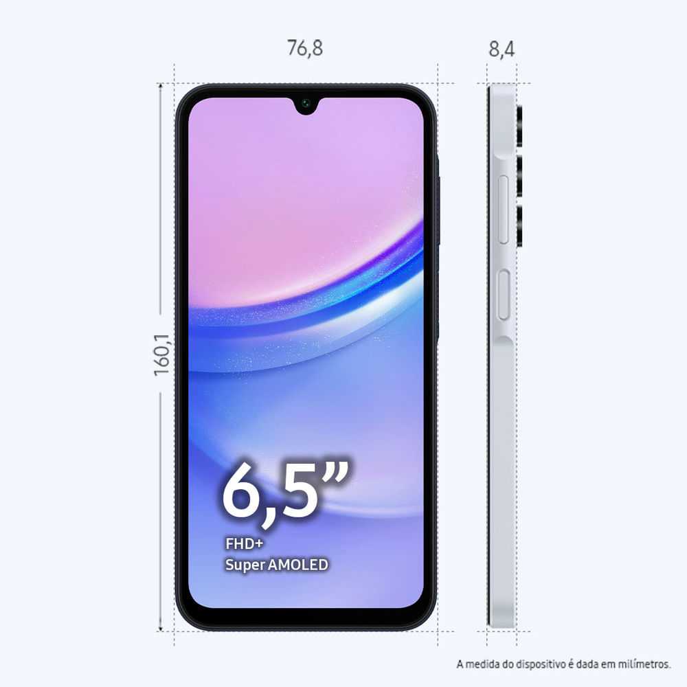 Encontraproduto.com.br - Smartphone Samsung Galaxy A15 4g Azul Claro 128gb, 4gb Ram Azul Claro