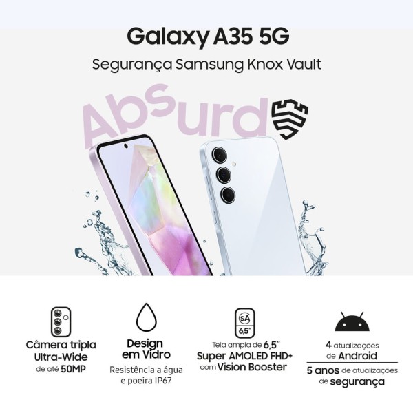 Encontraproduto.com.br - Smartphone Samsung Galaxy A35 5G 256GB 8GB de RAM Azul Escuro