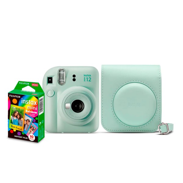 Kit Câmera Fujifilm Instax Mini 12 Verde c/ Bolsa e Filme
