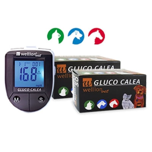 Encontraproduto.com.br - 100 Tiras de Glicose para Animais + Monitor  Gluco Calea 100 Tiras de Glicose para Animais + Monitor Gluco