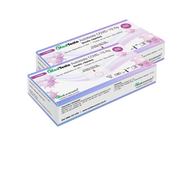 Encontraproduto.com.br - Kit Autoteste COVID-19 Antígeno Nasal  2 unidades Medteste