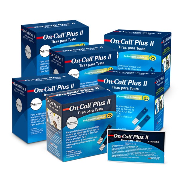Encontraproduto.com.br - 150 Tiras de Glicose Individuais On Call Plus II