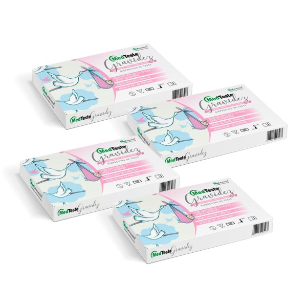 Encontraproduto.com.br - Kit com 4 Testes de Gravidez na Urina  MedTeste