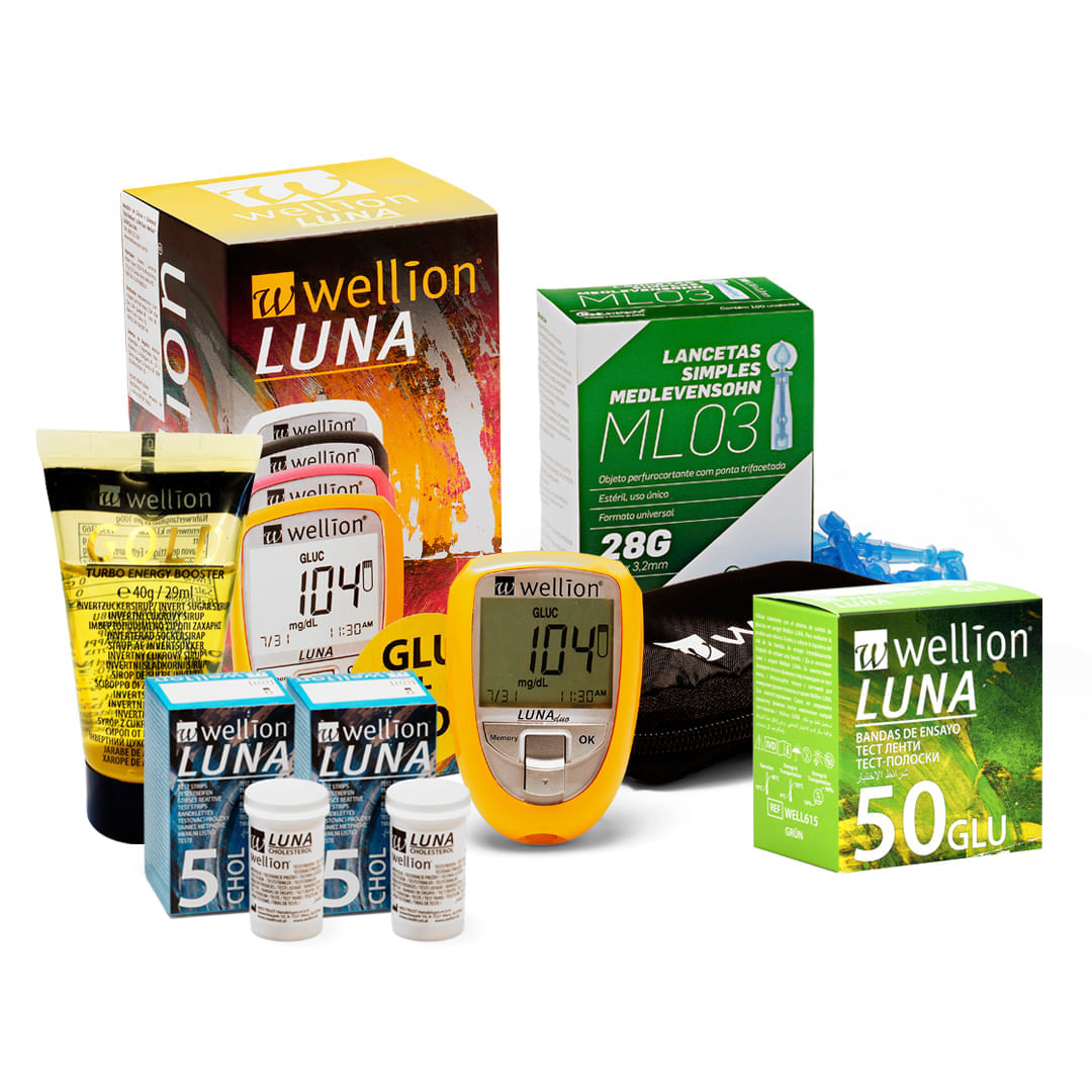 Kit Saúde Wellion: Controle do Colesterol e Glicose